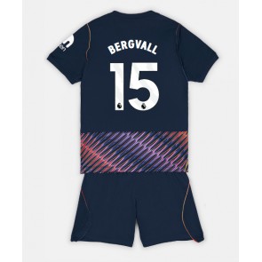 Tottenham Hotspur Lucas Bergvall #15 Udebanetrøje Børn 2026-27 Kortærmet (+ Korte bukser)